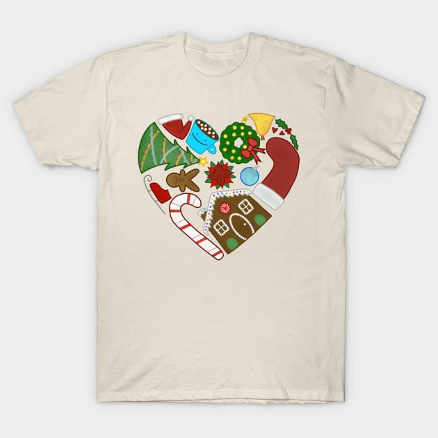 Christmas Holiday Love T-Shirt by CupcakeCandice